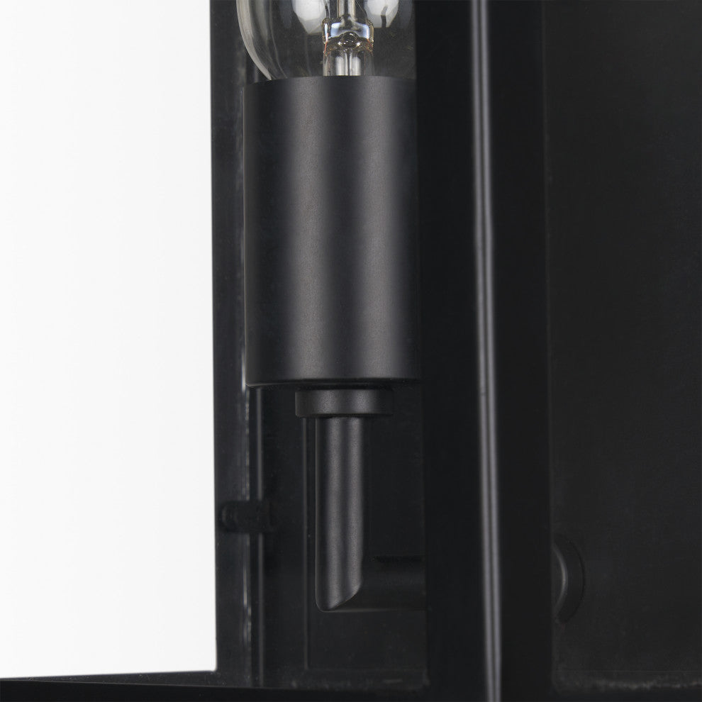 Cairn Matte Black Metal With Glass 1-Light Wall Sconce