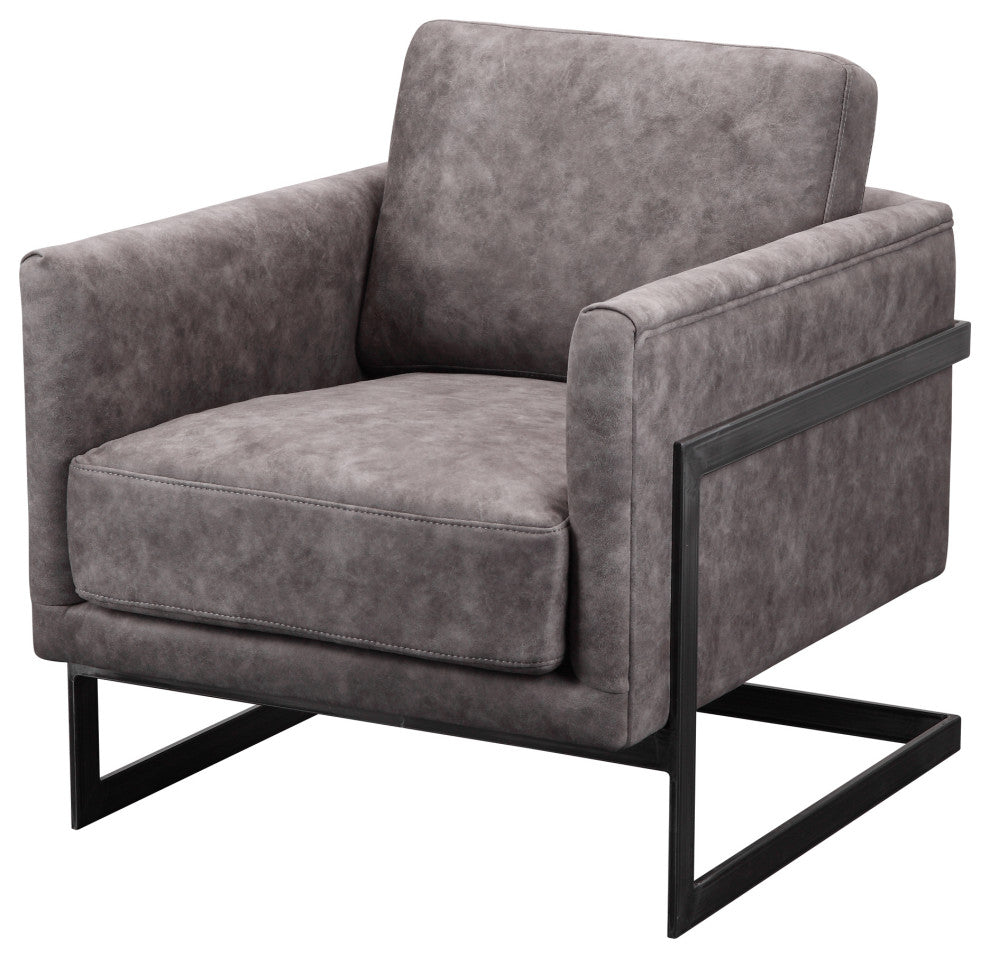 Modern Luxley Club Chair Grey Velvet - Grey