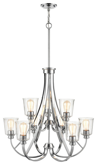 9-Light 29.25" Chrome Chandelier