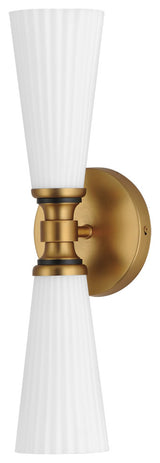 Maxim 24822SW Krevat 2 Light 17" Tall Wall Sconce - Black / Natural Aged Brass