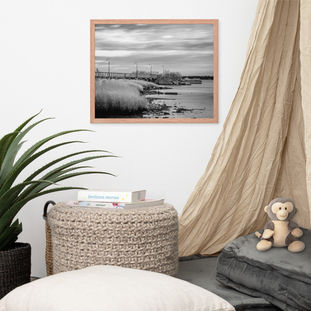 Historic New Castle 2 Coastal Landscape Framed Photo Paper Wall Art Prints, Red Oak, 16" X 20"