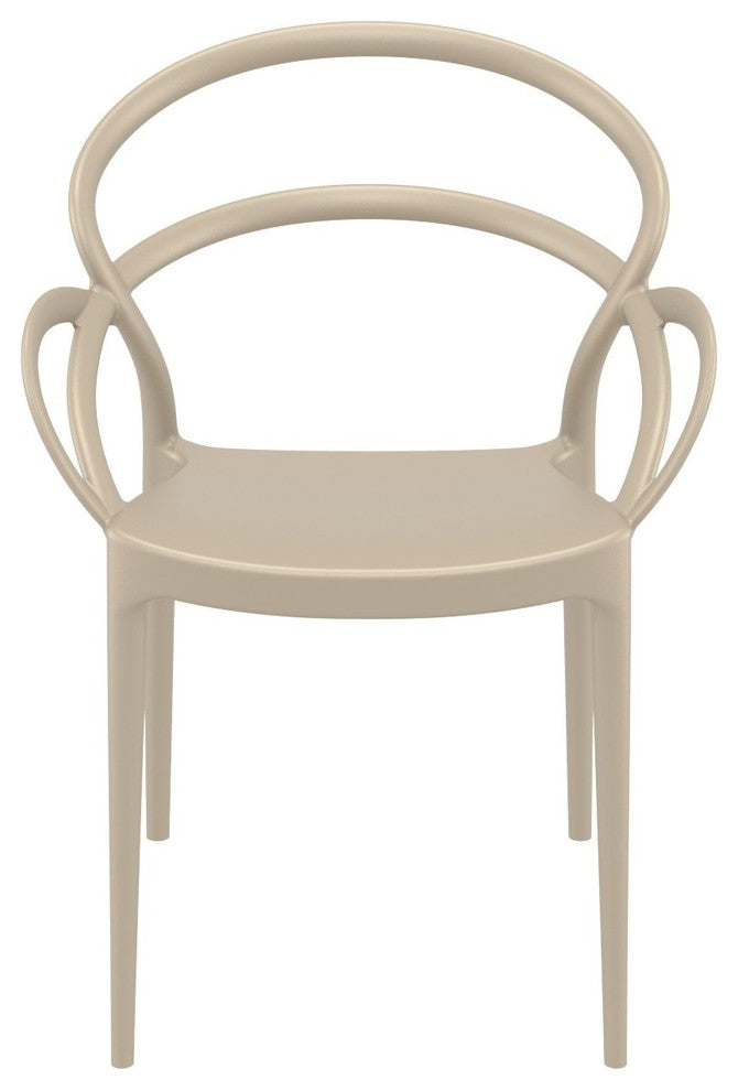 Compamia Mila Set of 2 Dining Arm Chair, Taupe