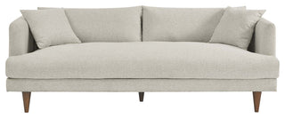 Zoya Down Filled Overstuffed Sofa, Ivory Fabric