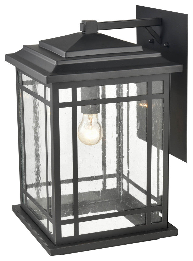 1 Light 11 in. Powder Coat Black Outdoor