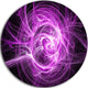 Wisps Of Smoke Purple In Black, Abstract Disc Metal Artwork, 11"