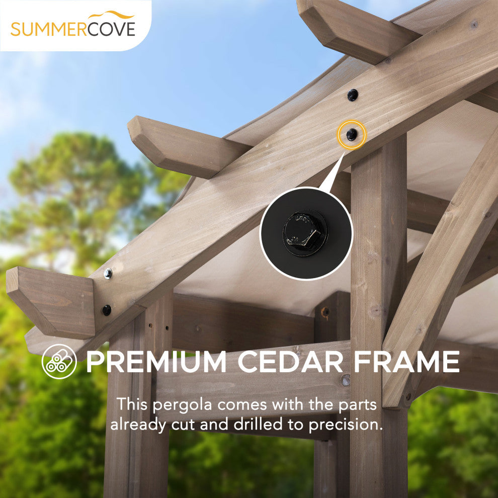 SummerCove Bellucci 10'x14' Cedar Framed Arched Pergola