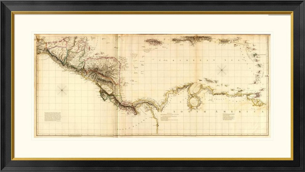 "West Indies II, 1810" Framed Digital Print by Aaron Arrowsmith, 46x26"