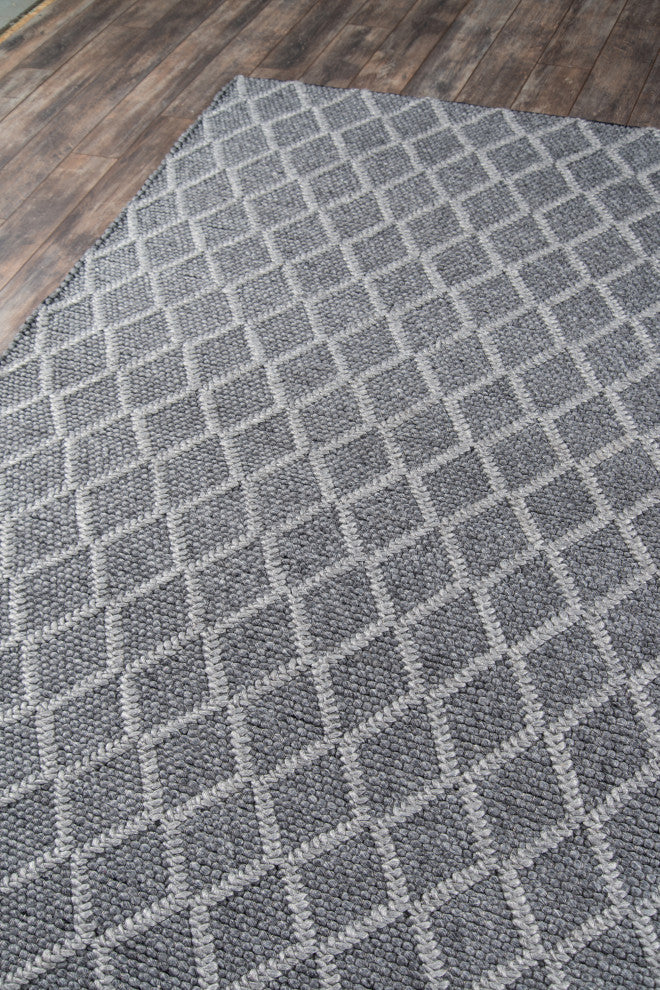 Momeni Andes Wool and Viscose Hand Woven Charcoal Area Rug, 7''9"x9''9"