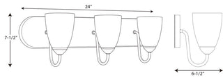 Gather Collection 3-Light Bath Light, Polished Chrome