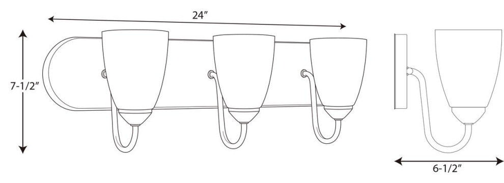 Gather Collection 3-Light Bath Light, Polished Chrome