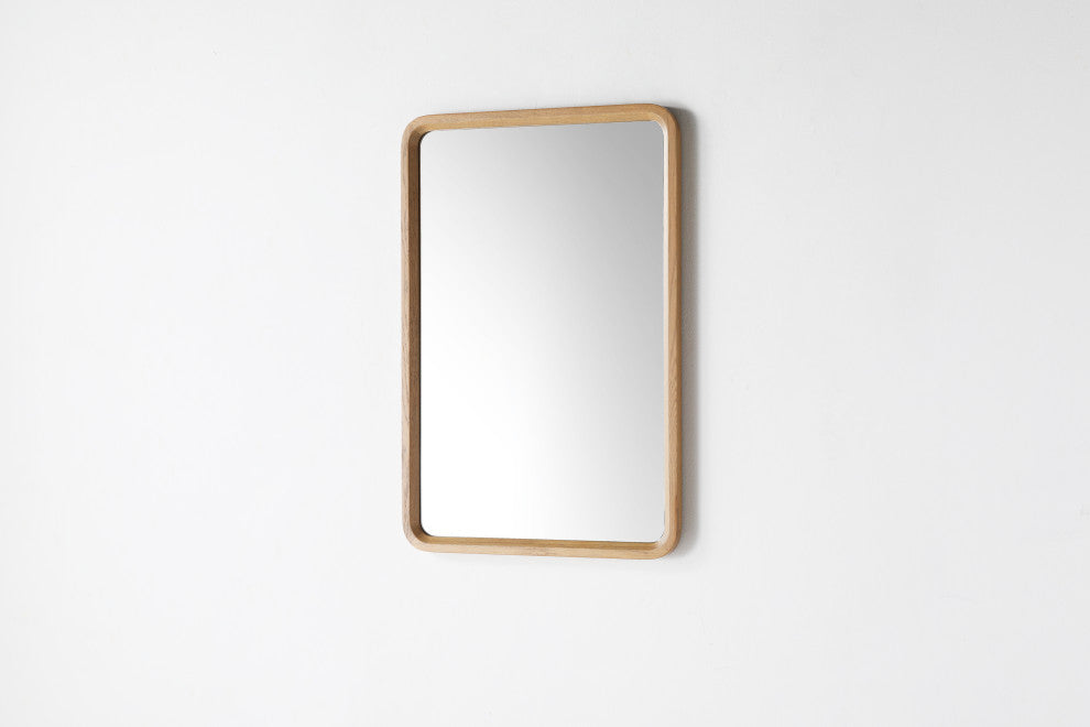 Vela Mirror, Pecan Oak, 24"