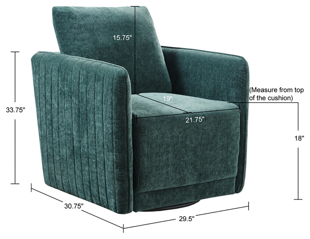 Madison Park Kaley Modern Luxurious Swivel Lounge Accent Chair, Green