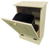 Wooden Trash Bin, Cream