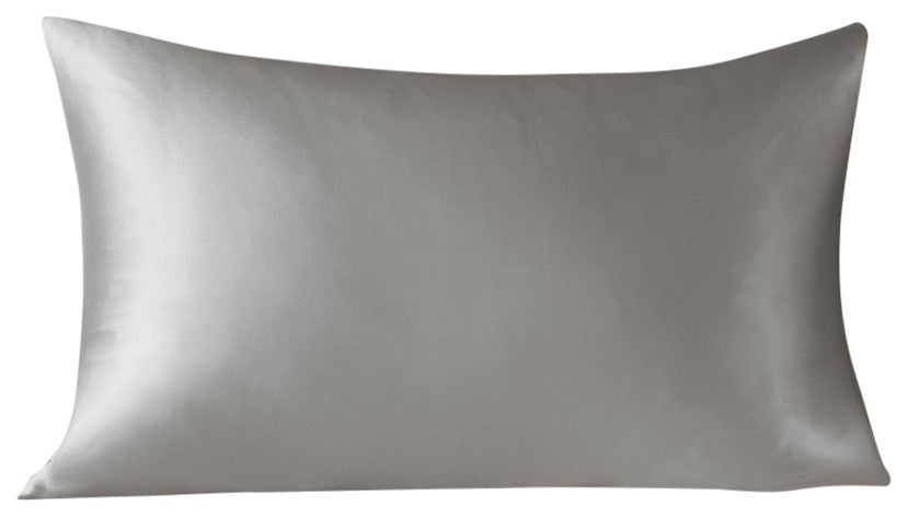 Madison Park Mulberry Silk Luxury Single Pillowcase, Gray, Standard