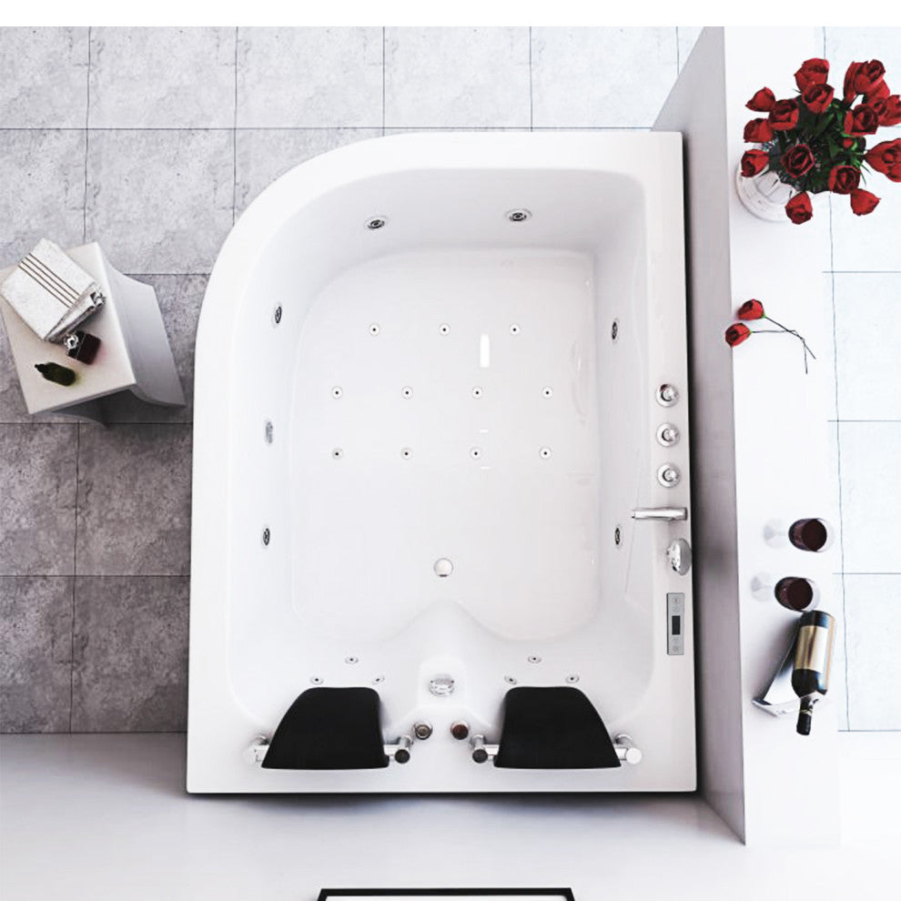 Whirlpool bathtub white 70.8" x 47.2" hot tub with Heater - Florence