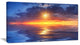"Cloudy Sunset Reflection in Lake" Skyscape Painting Canvas Print, 32"x16"