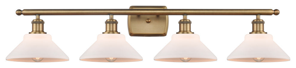 Orwell 3-Light Bath Vanity-Light, Brushed Brass, Matte White