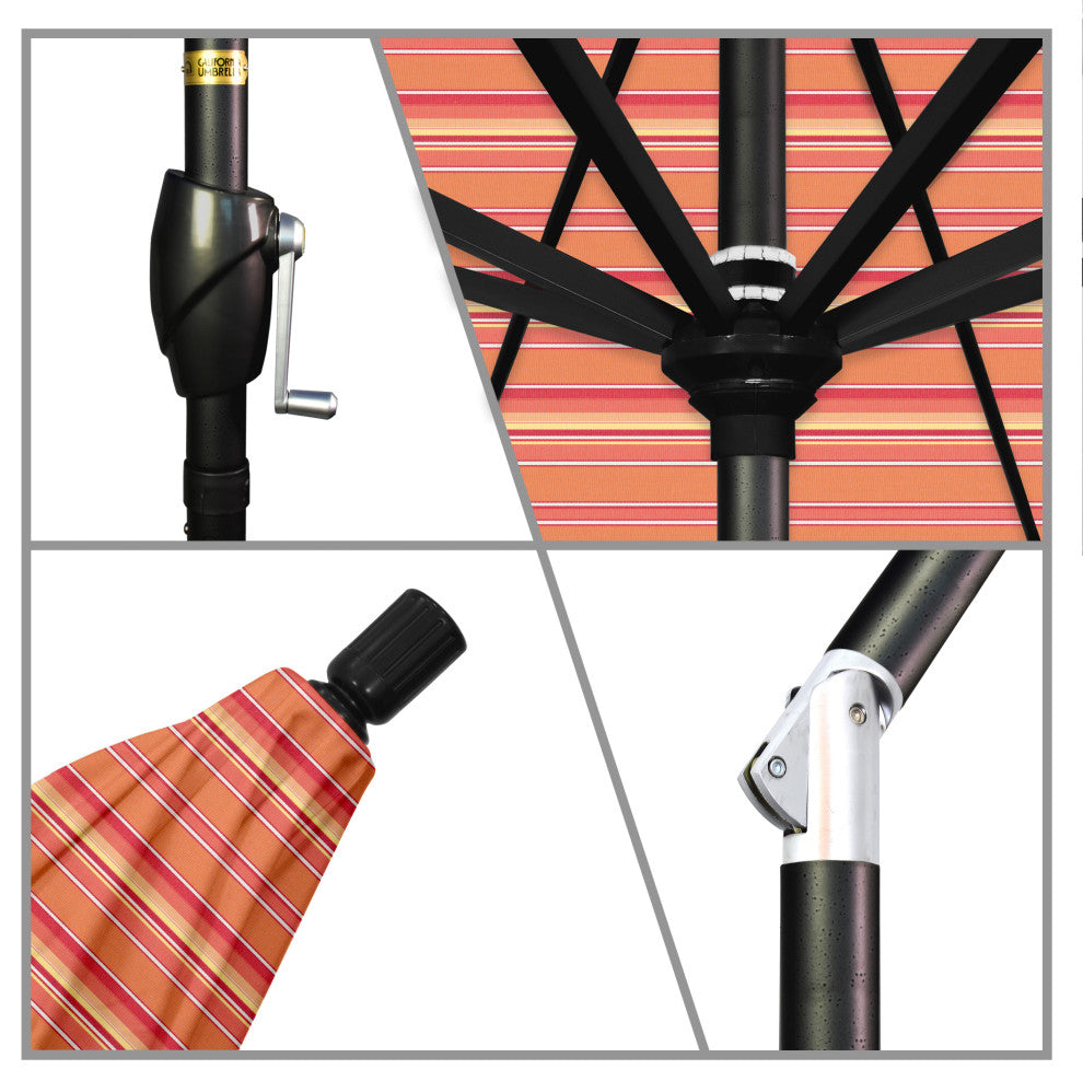 9' Aluminum Umbrella Push Tilt, Dolce Mango