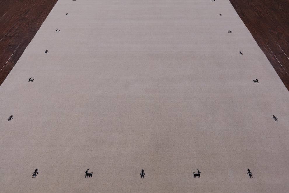9' 0" X 12' 0" Persian Gabbeh Handmade Wool Rug - Q15242