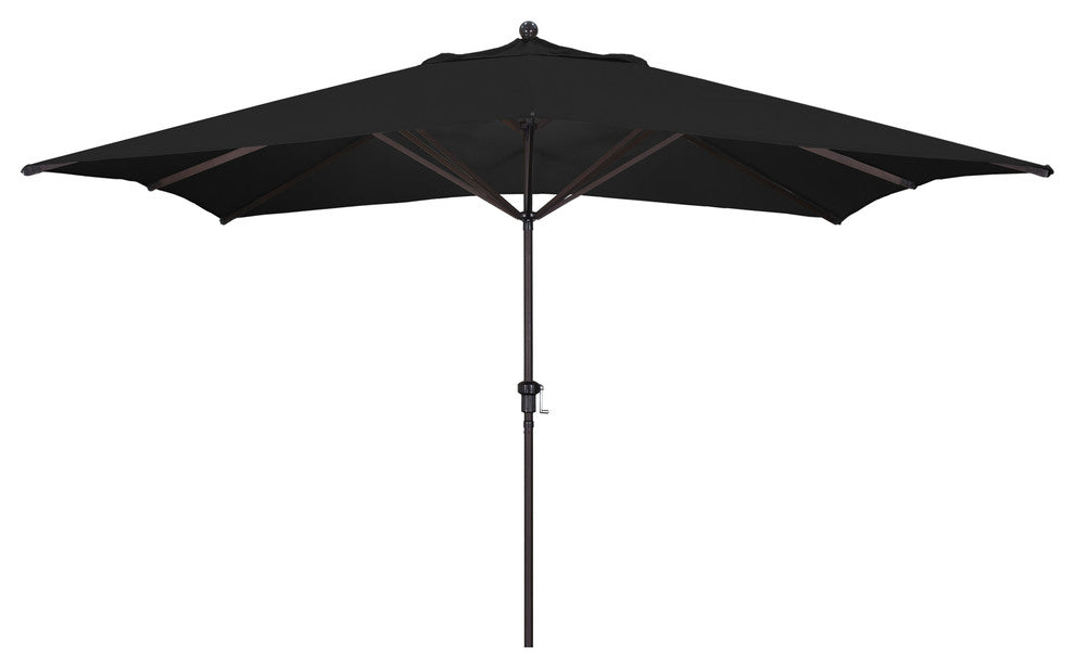 11'x8' Rectangular Aluminum Umbrella Bronze, Black