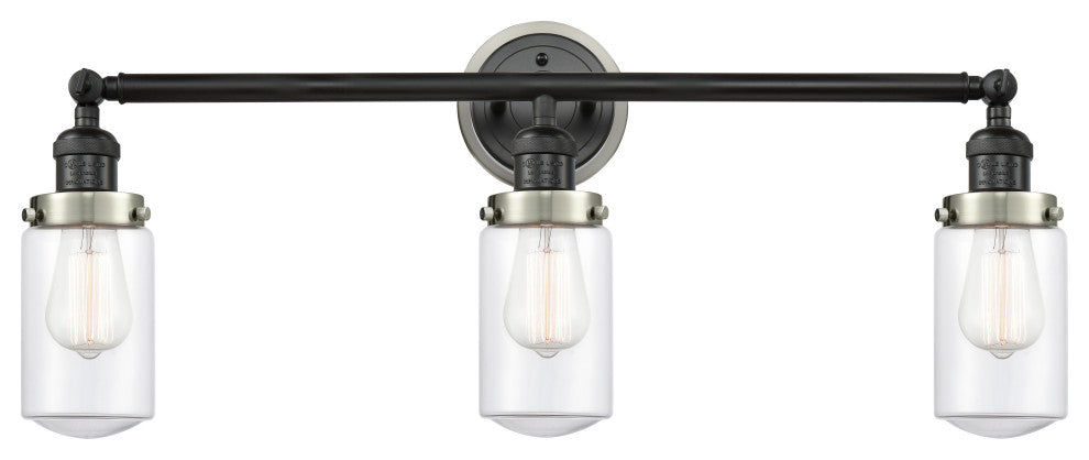 INNOVATIONS 205BK-BPSN-HRSN-G312 3-Light Bath Vanity Light Matte Black