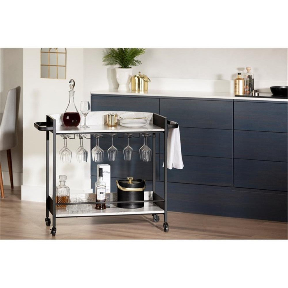 Bar Cart with Wine Glass Rack City Life South Shore