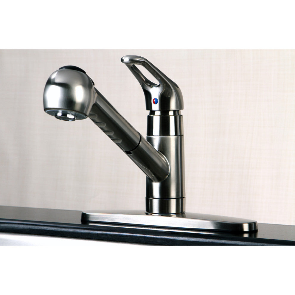 Gourmetier Single-Handle Pull-Out Kitchen Faucet, Brushed Nickel