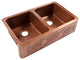 Ganku Copper 36" Double Bowl Farmhouse Apron Front Undermount Kitchen Sink