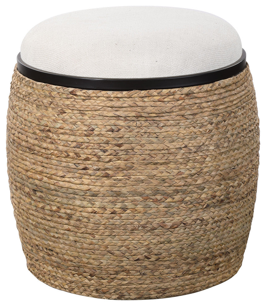 Island Straw Accent Stool