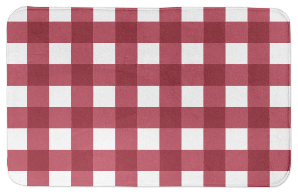 Red and Black Plaid 34x21 Bath Mat