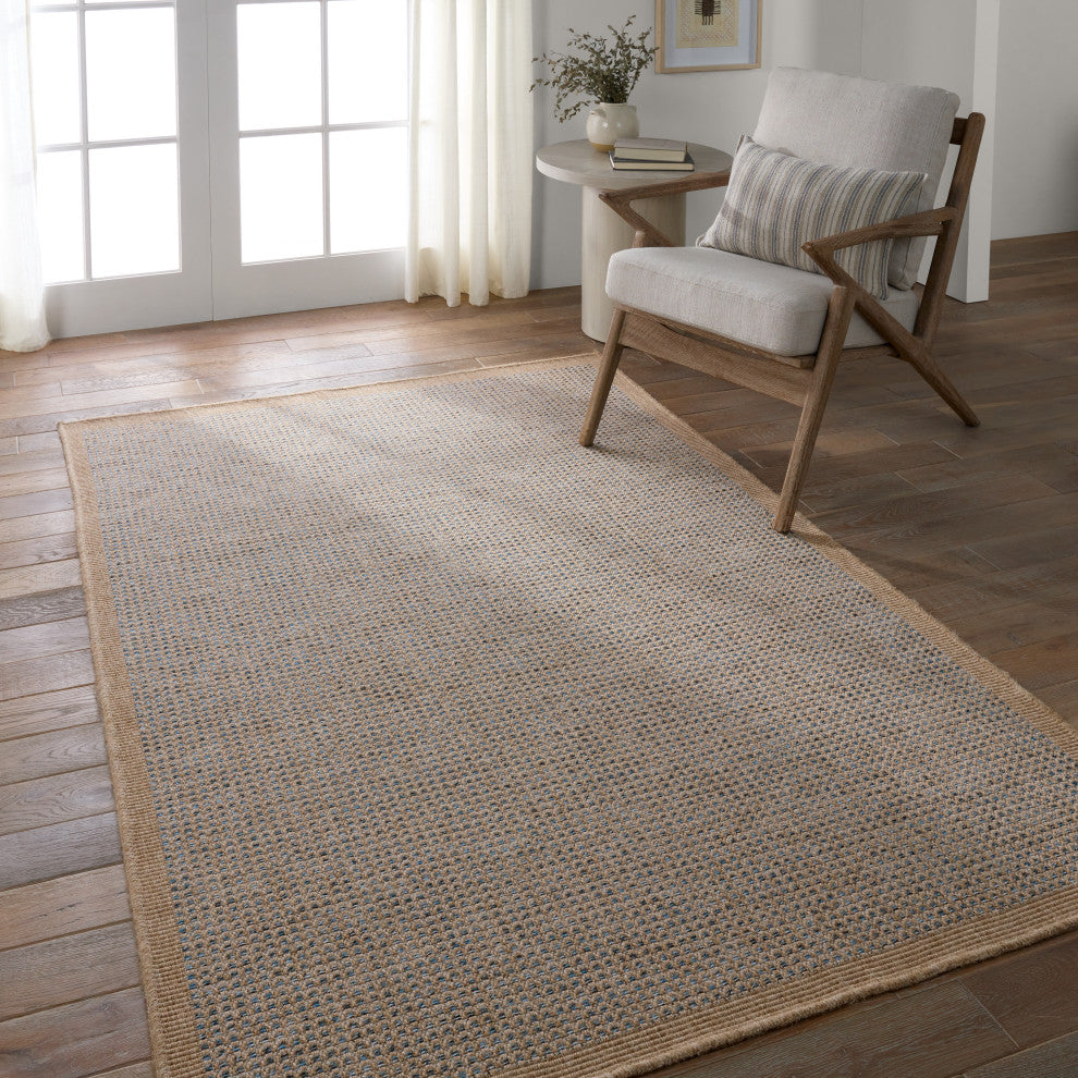 Vibe Kidal Indoor/Outdoor Solid Brown/Blue Area Rug 9'X12'