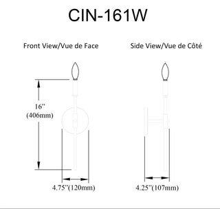 Cinthia 1-Light Wall Sconce, Matte Black/Aged Brass