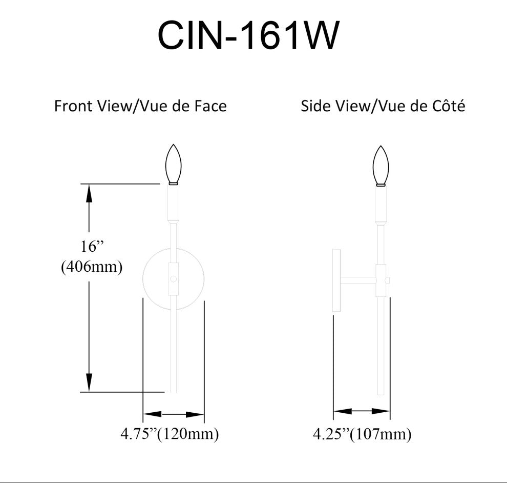 Cinthia 1-Light Wall Sconce, Matte Black/Aged Brass