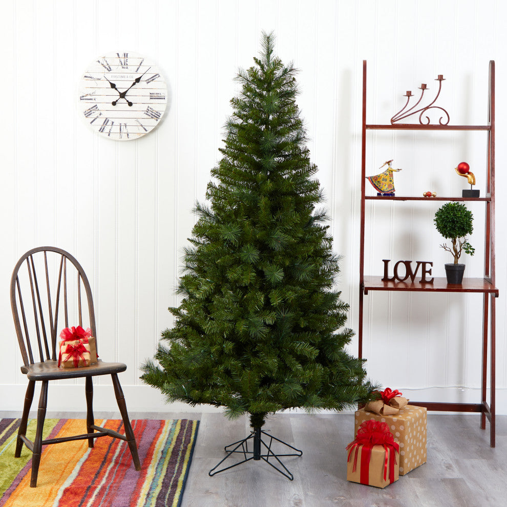 6' Mount Hood Spruce Christmas Tree/300 Warm White Lights/ 673 Bendable Branches