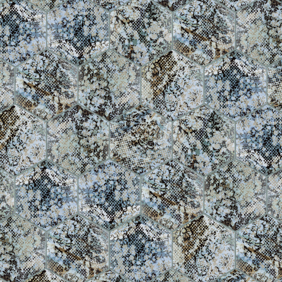 Inedita Hex Blue Porcelain Floor and Wall Tile