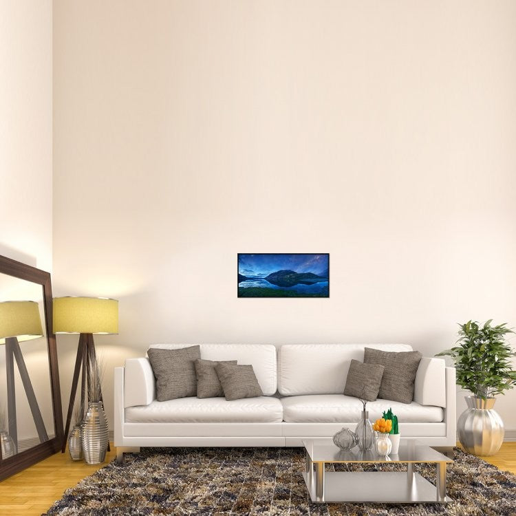 "Lake Hawea" Framed Canvas Giclee by Yan Zhang, 31x15"
