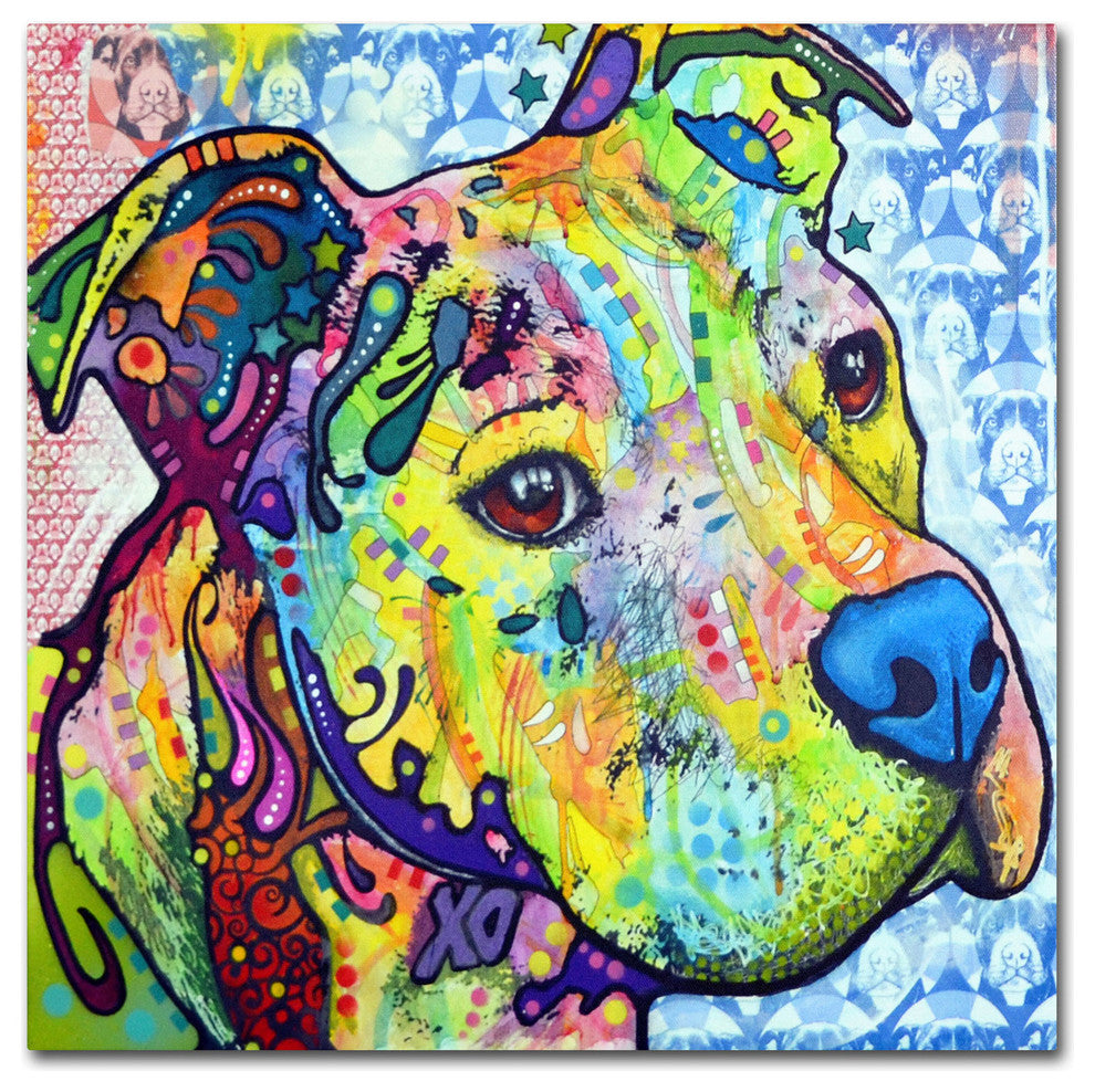 Dean Russo 'Thoughtful Pitbull III' Canvas Art, 14x14