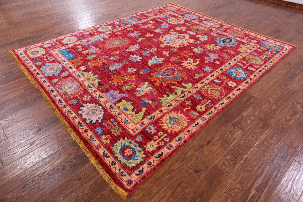 8' 2" X 9' 11" Handmade Turkish Oushak Wool Rug - Q13543