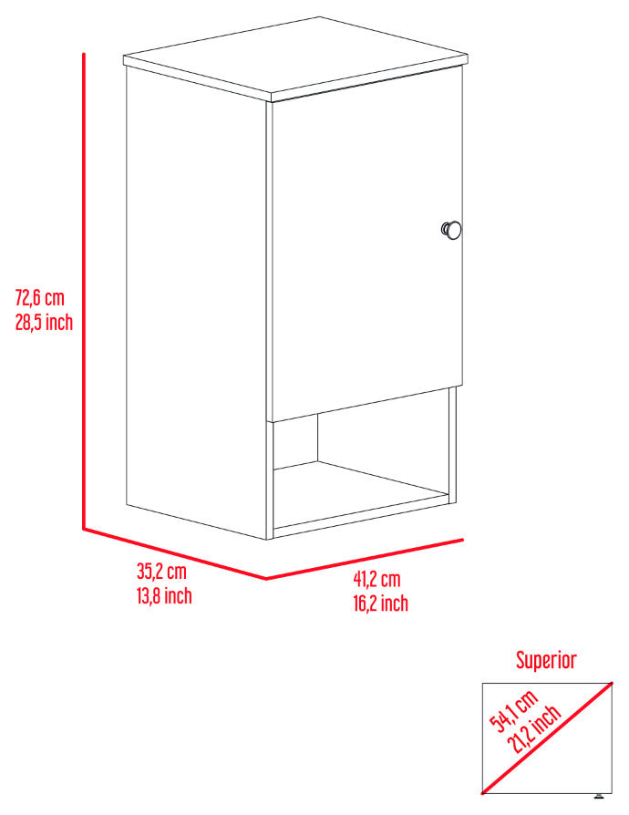 Medicine Cabinet Porto, Bathroom, Light Oak / White