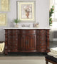 60 inch Cherry Wood Hopkinton Bathroom Sink Vanity White Marble Top