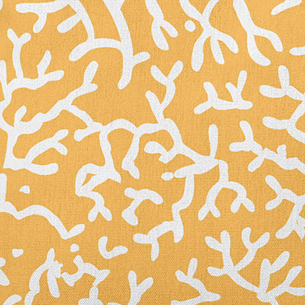 Seaweed Polyester Indoor Pillow, Egg Yolk Yellow, 16"x16"