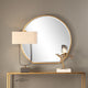 Luxe Gold Iron Round Arch Wall Mirror, 42" Sunrise Vanity Circle Thin Frame