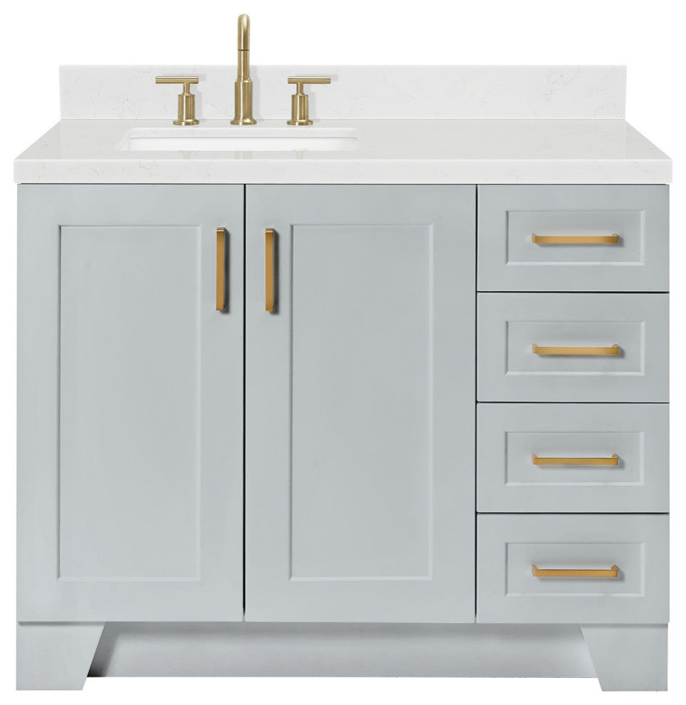 Ariel Taylor 42" Left Offset Single Rectangular Sink Bathroom Vanity
