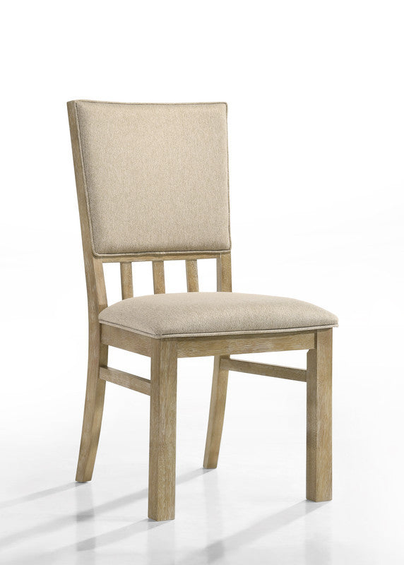 Brutus Walnut 5 Piece 47"W Round Dining Set, Wheat Colored Fabric Chairs