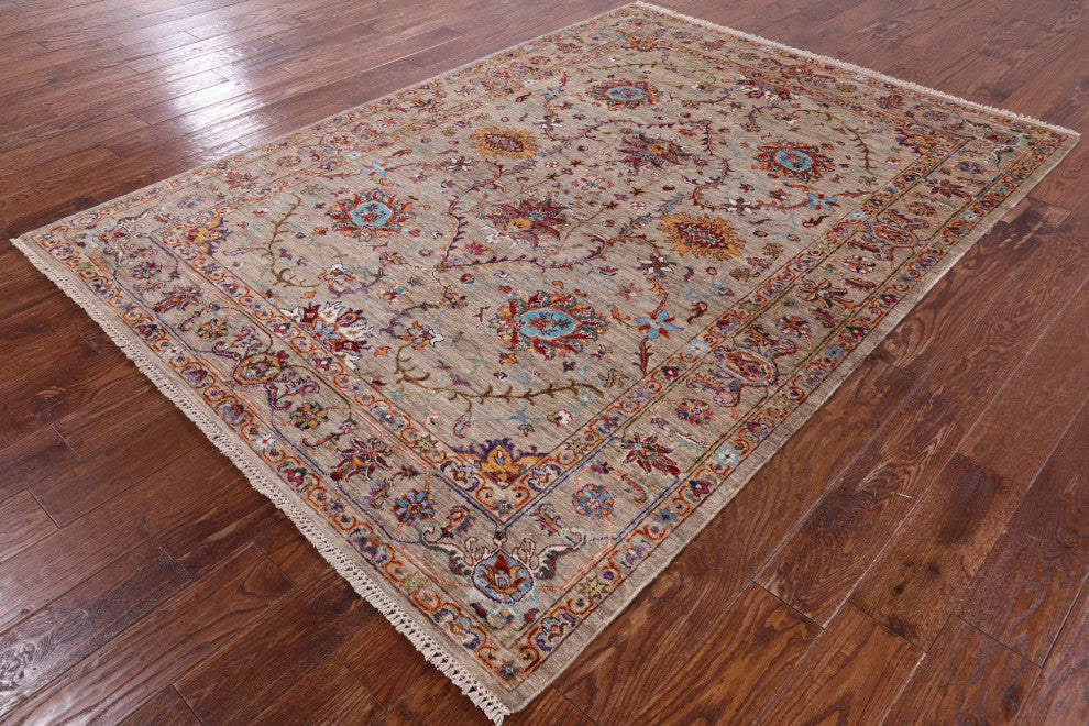 5' 7" X 7' 9" Persian Tabriz Handmade Wool Rug Q7620