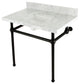 Kingston Brass KVBH3622M8SQ0 36" Console Sink, Legs, 8", 3 Hole