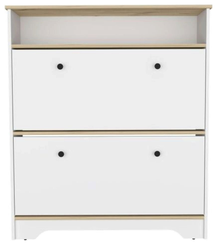 Shoe Rack Dublin, Bedroom, Light Oak / White