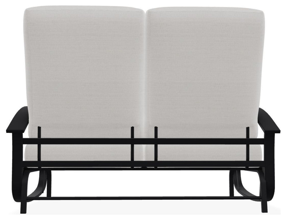 Belle Isle Cushion Deep Seating 2-Seat Glider, Tabloid Cloud/Black