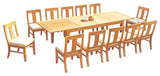 13-Piece Outdoor Teak Dining Set: 122" Rectangle Table, 12 Osbo Armless Chairs