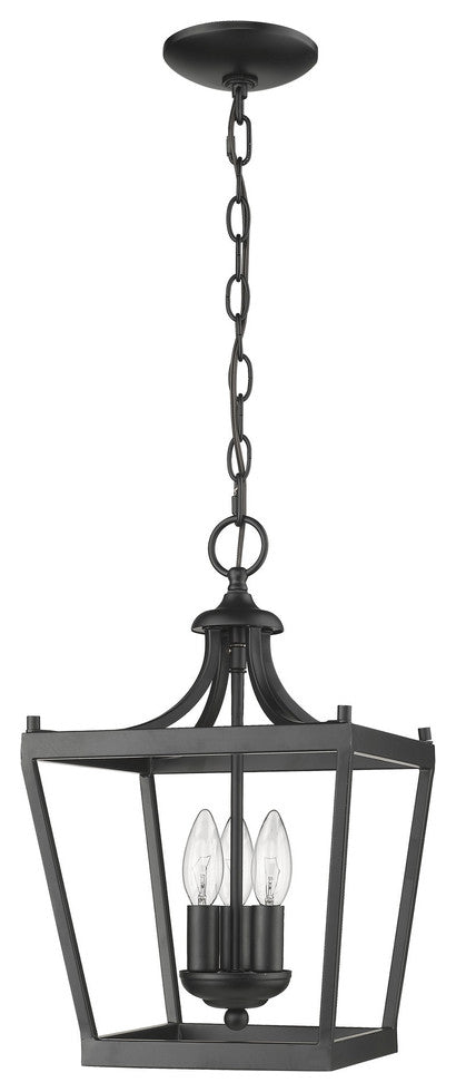 Vintage Black Metal Tapered Hanging Light